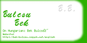 bulcsu bek business card